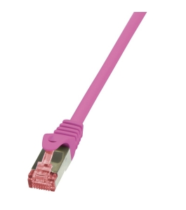 Cablu patch cord s/ftp logilink cat6, lszh, 2m, roz, awg27, dublu ecranat...