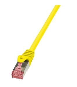 Cablu patch cord s/ftp logilink cat6 lszh cupru 0.5m galben awg27 dublu...