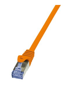 Cablu patch cord s/ftp logilink cat6a, cupru, 0.5m, portocaliu, awg26, dublu...