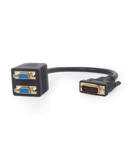 Cablu video gembird a-dvi-2vga-01, splitter dvi-i dl (t) la 2 x vga (m),...