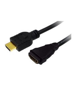 Cablu video logilink, adaptor hdmi (t) la hdmi (m), 1m, conectori auriti, 4k...