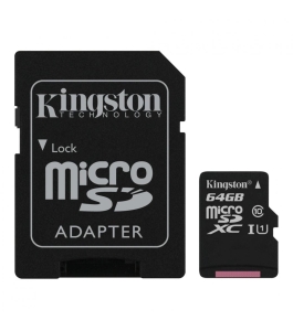 Card de memorie microsd kingston select plus, 64gb, adaptor sd, class 10...