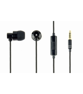 Casti gembird paris cu fir, intraauriculare, microfon, jack 3.5mm negru...