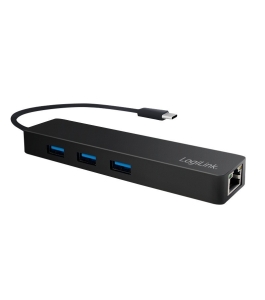 Hub extern logilink ua0313 - 3x usb 3.0, usb 3.2 gen 1 type-c, gigabit...