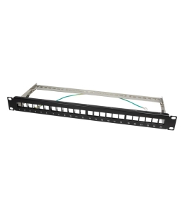 Keystone panel logilink, 1u pentru rack 19", 24 ports, shielded, black...