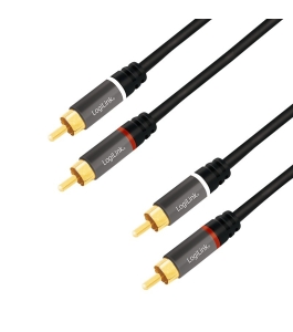 Cablu audio stereo logilink ca1208 (rca t/t), 7.5m, negru 317983