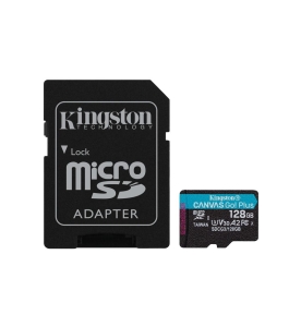 Card de memorie microsd kingston canvas go plus, 128gb, adaptor sd, class 10...