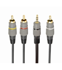 Cablu audio stereo gembird 3.5mm jack la 3 x rca - 1.5m (ccap-4p3r-1.5m)...