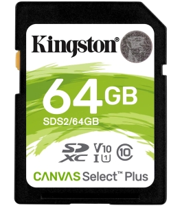 Card de memorie sd kingston canvas select plus 64gb, class 10 318825