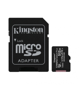 Card de memorie microsd kingston select plus, 512gb, adaptor sd, class 10...