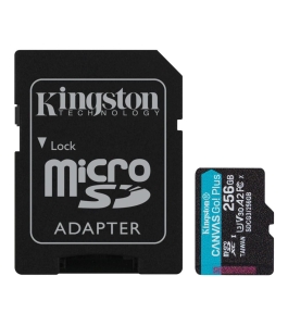 Card de memorie microsd kingston canvas go plus, 256gb, adaptor sd, class 10...