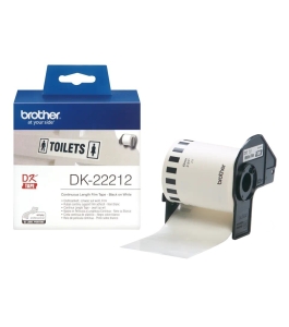 Banda continua hartie original brother black on white, dk22212, 62x15mm, 24m...