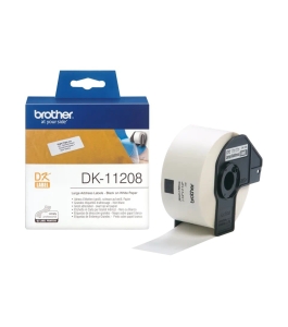 Etichete de hartie original brother black on white, dk11208, pentru p-touch...