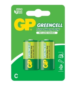 Baterie gp batteries greencell c (r14) 1.5v carbon zinc, blister 2 buc....