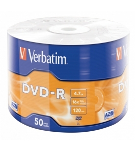 Dvd-r verbatim 4.7gb, 120min, viteza 16x, 50 buc, single layer, shrink wrap...