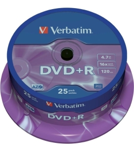 Dvd+r verbatim 4.7gb, 120min, viteza 16x, 25 buc, single layer, spindle,...