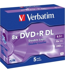 Dvd+r verbatim 8.5gb, 240min, viteza 8x, 1 buc, double layer, carcasa, matt...