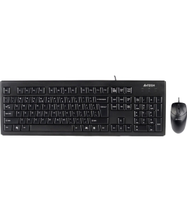 Kit tastatura + mouse a4tech krs-8372, cu fir, negru 329213