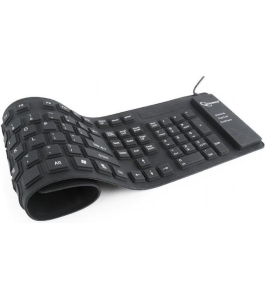 Tastatura flexibila silicon gembird kb-109f-b - rezistenta la apa si praf,...