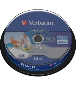 Bd-r verbatim 25gb, viteza 6x, 10 buc, single layer, spindle, printabil,...