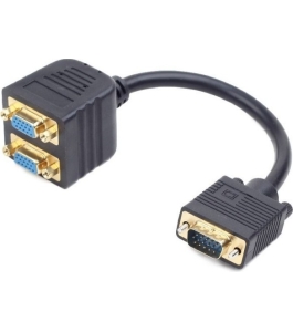 Cablu video gembird splitter vga (t) la 2 x vga (m), 20cm, negru,...