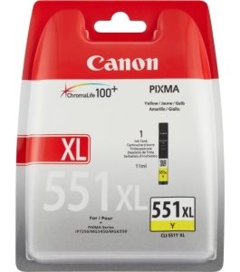 Cartus cerneala canon cli-551xl, yellow, capacitate 11ml, pentru canon pixma...