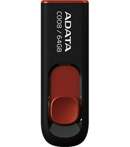 Memorie usb flash drive adata c008, 64gb, usb 2.0, negru Plastic Negru 329350