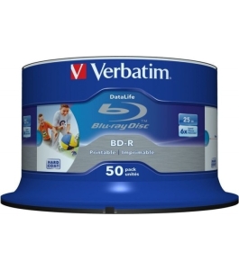 Bd-r verbatim 25gb, viteza 6x, 50 buc, single layer, spindle, printabil,...