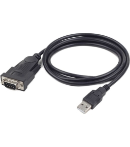 Cablu adaptor gembird usb 2.0 la serial db9m (rs232), negru, 1.5m Negru...