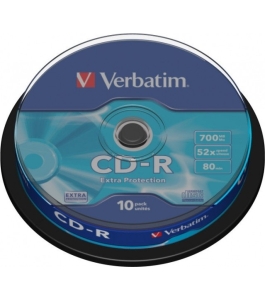 Cd-r verbatim 700mb, 80min, viteza 52x, 10 buc, spindle, "43437" 7235...