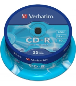 Cd-r verbatim 700mb, 80min, viteza 52x, 25 buc, spindle, "43432" 330592