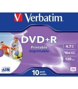 Dvd+r verbatim 4.7gb, 120min, viteza 16x, set 10 buc, single layer, carcasa,...