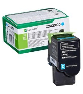 Toner lexmark c242xc0, cyan, 3.5k, return programme c2425dw / c2535dw / Cyan...