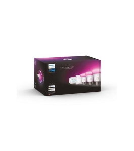 Pachet 3 becuri inteligente led rgbw philips hue, bluetooth/zigbee, e27, 9w...