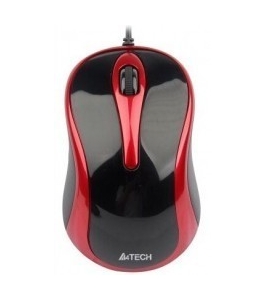 Mouse a4tech n-350-2 negru/rosu - control precis si design ergonomic Negru...