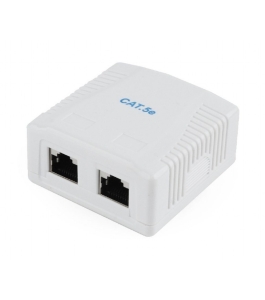 Priza rj45 gembird cat5e pentru ftp cu 2 porturi rj45 si kit de montare alb...