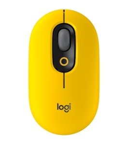 Mouse wireless logitech pop cu emoji - galben intens - 2.4ghz/bt - emea -...