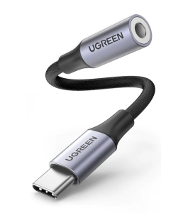 Cablu audio ugreen, av161, usb type-c (t) la 3.5 mm jack (m), 15cm, gri 80154...