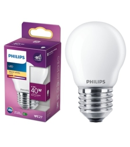 Led bulb philips classic, e27, 4.3w (40w), 470 lm, warm white light (2700k)...