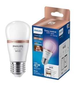 Smart rgb led bulb philips bulb, wi-fi, bluetooth, p45, e27, 4.9w (40w), 470...