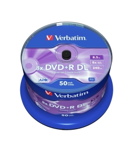 Dvd+r verbatim 8.5gb, 240min, viteza 8x, 50 buc, double layer, spindle,...