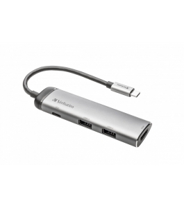 Hub extern verbatim 49140, usb 3.0 x 2, hdmi x 1, usb type c x 1, cablu 15 cm...