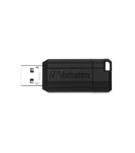 Memorie usb verbatim 2.0 pinstripe 128gb negru - 49071 Plastic Negru 398953