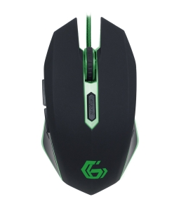 Mouse gembird gaming cu fir 2400 dpi iluminare negru / verde Verde 401604