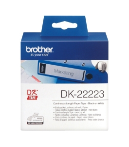 Banda continua hartie original brother black on white, dk22223, 50mm x 30.48m...