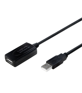 Cablu usb logilink prelungitor ua0143, usb 2.0 (t) la usb 2.0 (m), 10m, negru...