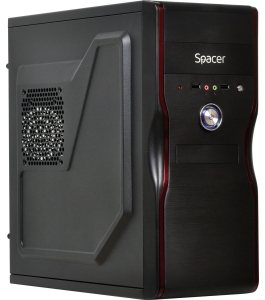 Carcasa spacer mercury spc-mercury, atx, midtower, gaming, negru Negru...