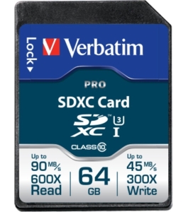 Card de memorie verbatim pro sdxc 64gb, class 10, uhs-i (47022) 401963