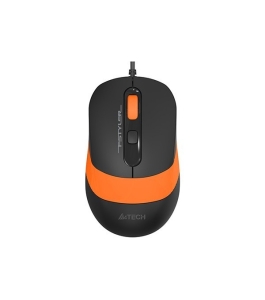 Mouse a4tech fm10, cu fir, usb, optic, negru / portocaliu, (fm10 orange)...