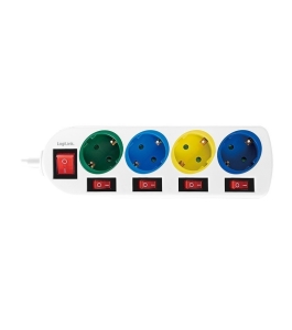 Prelungitor logilink lps257, schuko x 4,1.5 m, 16 a, multicolor Multicolor...